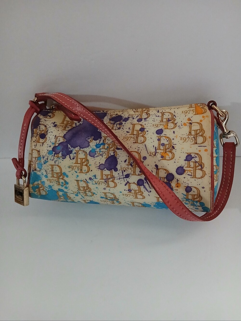 Dooney&Bourke Paint Splash Splatter Barrel Bag Y2K